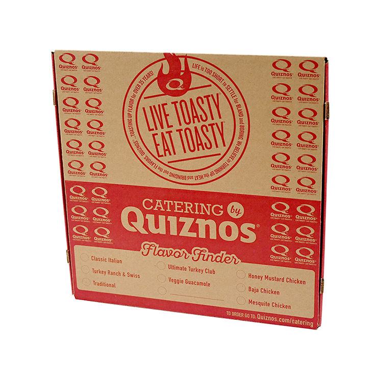 Custom Box Direct Print Quiznos Catering Top low version
