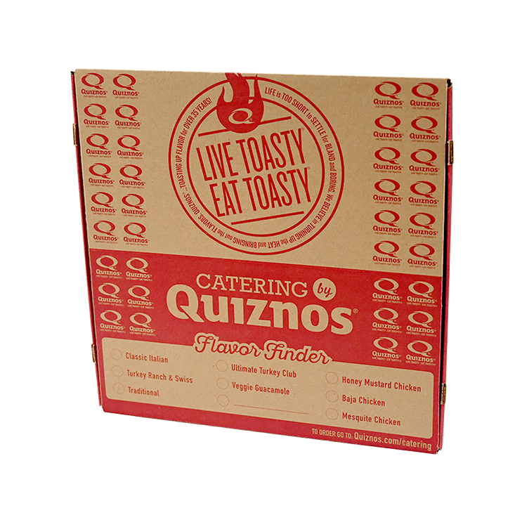 Custom Box Direct Print Quiznos Catering Top low version